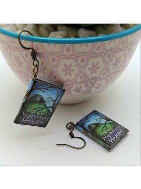 Wuthering Heights Book Earrings, Emily Brontë